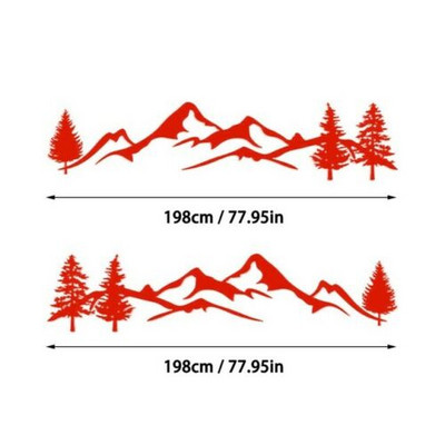 Akciós 150 cm-es lakóautó matrica Tree Decal Mountain Scene autós matrica Erdei vinyl grafikus készlet lakóautóhoz lakóautó utánfutó autótartozékok