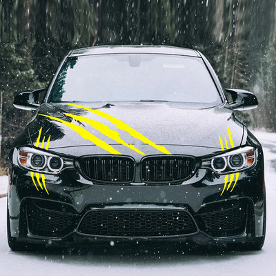 3 DB Claw Marks matrica matrica autós fejlámpához autó motorháztető vinil matrica/matrica autókhoz (fekete) Pegatinas Para Coche Bmw E46-hoz