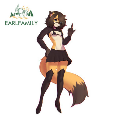 EARLFAMILY 13 cm-es Furry Femboy Wolf vízálló autómatricák Személyre szabott nyomtatási ablak csomagtartó VAN SUV matrica