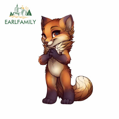 EARLFAMILY 13 cm-es Furry Femboy Wolf vízálló autómatricák Személyre szabott nyomtatási ablak csomagtartó VAN SUV matrica