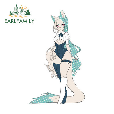 EARLFAMILY 13 cm-es Furry Femboy Wolf vízálló autómatricák Személyre szabott nyomtatási ablak csomagtartó VAN SUV matrica
