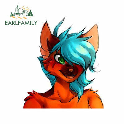 EARLFAMILY 13 cm-es Furry Femboy Wolf vízálló autómatricák Személyre szabott nyomtatási ablak csomagtartó VAN SUV matrica