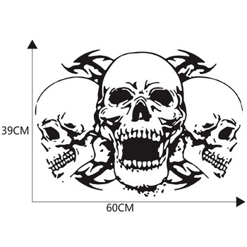 1 τεμ. Retro Vintage Skull Head Totem Αυτοκόλλητα για Αυτοκόλλητα Αυτοκινήτου Αυτοκινήτου Racing Πλαϊνή πόρτα με μακριές λωρίδες DIY Auto Vinyl Decal