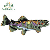 EARLFAMILY Crtani film Snake River Planinska pastrva Naljepnica za branik automobila Naljepnice za prozore Fishing Art Vodootporne naljepnice za automobil