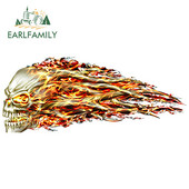 EARLFAMILY 13 cm x 5,4 cm 3D Hellion Tear Skull Fire Rose Karccsík Szakadt fém autómatricák Vinyl csomagtartó matrica fedél karcolások
