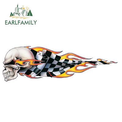 EARLFAMILY 13 cm x 5,4 cm 3D Hellion Tear Skull Fire Rose Karccsík Szakadt fém autómatricák Vinyl csomagtartó matrica fedél karcolások