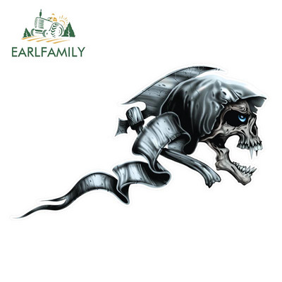 EARLFAMILY 13 cm x 5,4 cm 3D Hellion Tear Skull Fire Rose Karccsík Szakadt fém autómatricák Vinyl csomagtartó matrica fedél karcolások