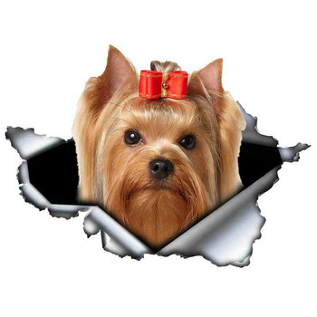 Αυτοκόλλητο LYKX Yorkshire Terrier Pet Dog Styling Personality Αυτοκόλλητο από μεταλλικό βινύλιο αυτοκόλλητα ζωικά αυτοκόλλητα αυτοκινήτου Προφυλακτήρας παραθύρου