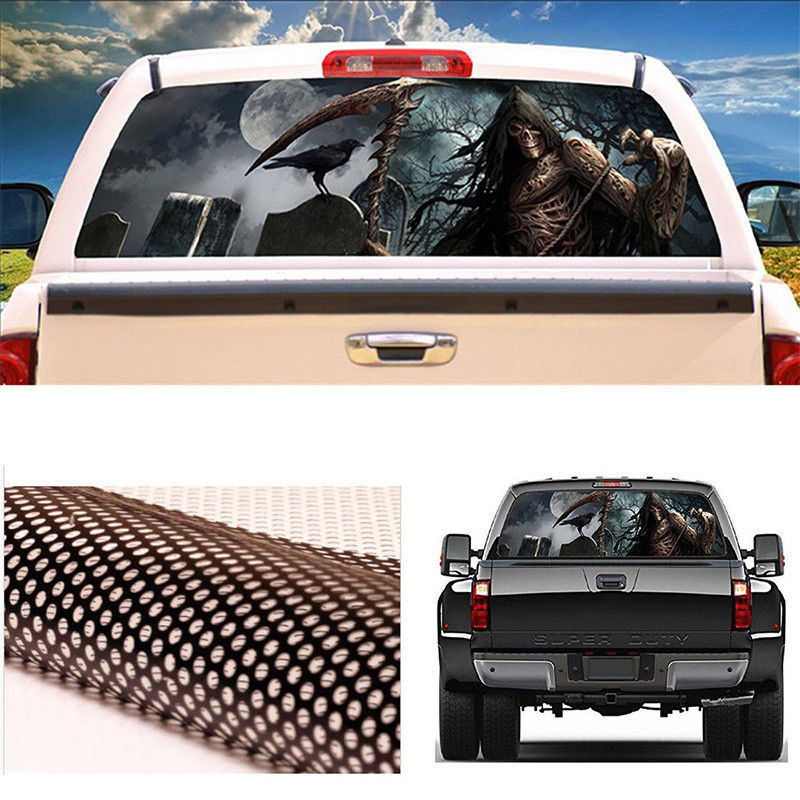 Pickup Car Surprise 3D aizmugurējā vējstikla uzlīme 135x36\146x46cm One Way Vision materiāls OEM unikālā ORC trillera uzlīme biedējoša