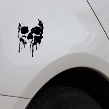 Αυτοκόλλητο αυτοκινήτου Προσωπικότητα Bloody Skull Αυτοκόλλητο Διακοσμητικό αυτοκινήτου από PVC Δημιουργικό αδιάβροχο κάλυμμα γρατσουνιές μαύρο/άσπρο, 17cm*11cm