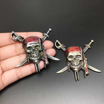 Νέο 3D Metal Pirates Skull Badge Αυτοκόλλητο Αυτοκόλλητο Έμβλημα Ουρά Αυτοκόλλητο Captain Jack Αξεσουάρ αυτοκινήτου για Αυτοκόλλητο Universal Διακοσμητικό αυτοκόλλητο