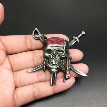 Νέο 3D Metal Pirates Skull Badge Αυτοκόλλητο Αυτοκόλλητο Έμβλημα Ουρά Αυτοκόλλητο Captain Jack Αξεσουάρ αυτοκινήτου για Αυτοκόλλητο Universal Διακοσμητικό αυτοκόλλητο