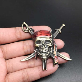 Νέο 3D Metal Pirates Skull Badge Αυτοκόλλητο Αυτοκόλλητο Έμβλημα Ουρά Αυτοκόλλητο Captain Jack Αξεσουάρ αυτοκινήτου για Αυτοκόλλητο Universal Διακοσμητικό αυτοκόλλητο