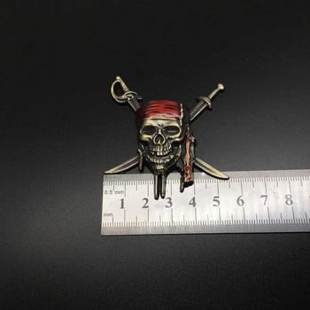 Νέο 3D Metal Pirates Skull Badge Αυτοκόλλητο Αυτοκόλλητο Έμβλημα Ουρά Αυτοκόλλητο Captain Jack Αξεσουάρ αυτοκινήτου για Αυτοκόλλητο Universal Διακοσμητικό αυτοκόλλητο