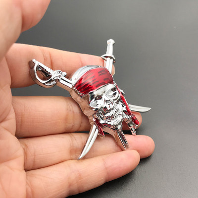 Nova 3D metalna značka gusara s lubanjom Naljepnica za automobil Amblem Naljepnica za rep Kapetan Jack Dodaci za automobile za automobil Univerzalna ukrasna naljepnica