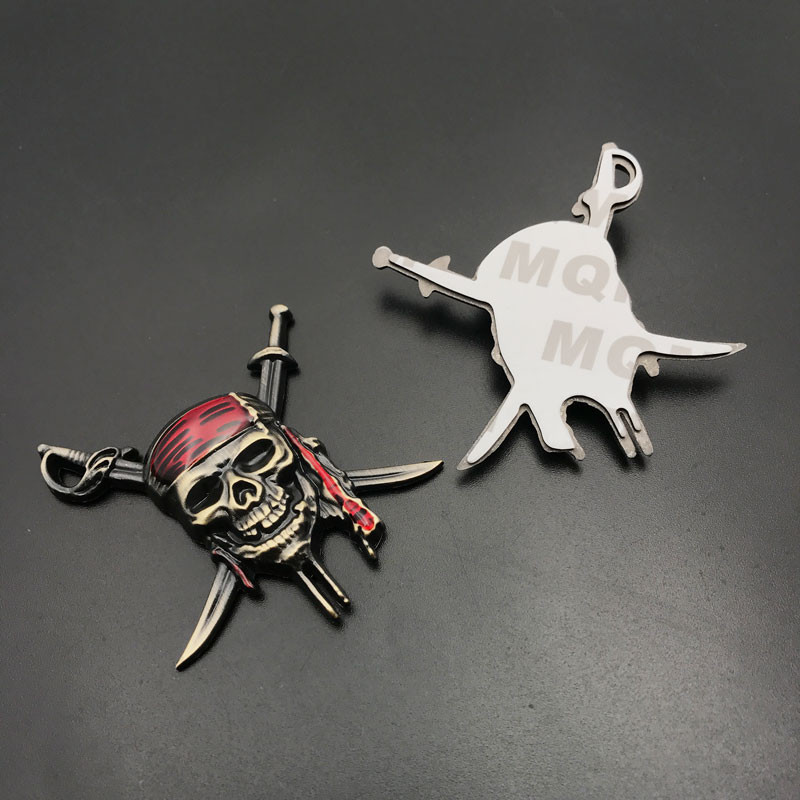 Nova 3D metalna značka gusara s lubanjom Naljepnica za automobil Amblem Naljepnica za rep Kapetan Jack Dodaci za automobile za automobil Univerzalna ukrasna naljepnica