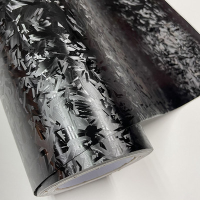 50cm * 100cm până la 600cm Negru Auriu Argintiu Vinil din carbon forjat cu bule de aer Adeziv DIY Autocolant pentru stil de mașină Decal de ambalare