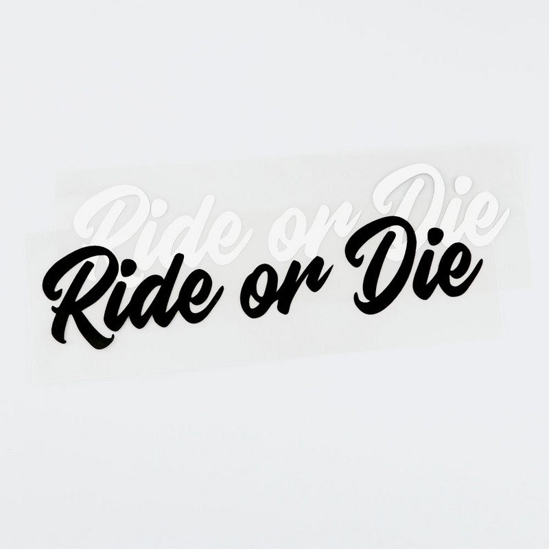 YJZT 16,6 cm × 3,9 cm Ride Or Die divatos vinil motoros autómatricák matrica fekete/ezüst 10B-0014