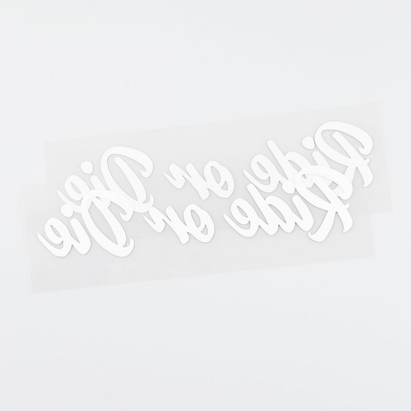YJZT 16,6 cm × 3,9 cm Ride Or Die divatos vinil motoros autómatricák matrica fekete/ezüst 10B-0014