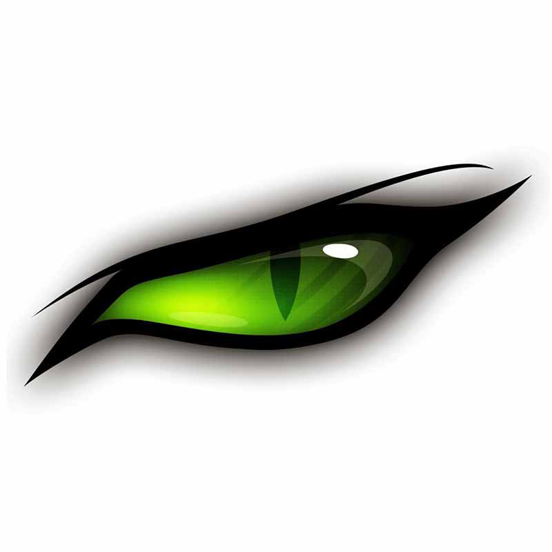 Personalizirana naljepnica za auto s zelenim očima, PVC automobilski vanjski dodaci za motocikle Naljepnica Vodootporna, anti-UV izuzetna dekoracija hladnjaka