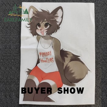 EARLFAMILY 13cm for Femboy Hooters Furry Car Αυτοκόλλητα Βινυλίου αδιάβροχο χαριτωμένο αντηλιακό RV VAN Occlusion Scratch Motorcycle Decal