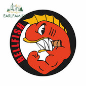 EARLFAMILY 13 cm x 12,9 cm Hellfish logóhoz Vinyl autómatrica Graffiti matrica csomagtartó motorkerékpár szélvédő vízálló dekoráció