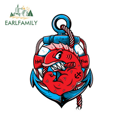 EARLFAMILY 13 cm x 12,9 cm Hellfish logóhoz Vinyl autómatrica Graffiti matrica csomagtartó motorkerékpár szélvédő vízálló dekoráció
