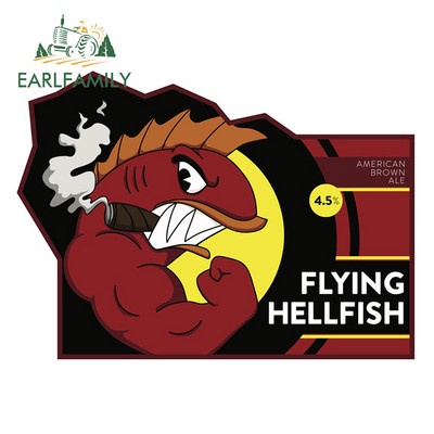 EARLFAMILY 13 cm x 12,9 cm Hellfish logóhoz Vinyl autómatrica Graffiti matrica csomagtartó motorkerékpár szélvédő vízálló dekoráció