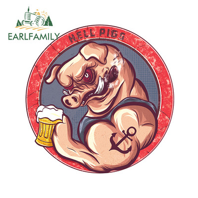 EARLFAMILY 13 cm x 12,9 cm Hellfish logóhoz Vinyl autómatrica Graffiti matrica csomagtartó motorkerékpár szélvédő vízálló dekoráció
