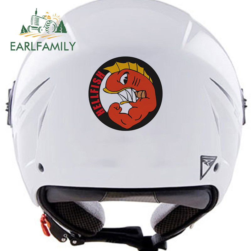 EARLFAMILY 13 cm x 12,9 cm Hellfish logóhoz Vinyl autómatrica Graffiti matrica csomagtartó motorkerékpár szélvédő vízálló dekoráció