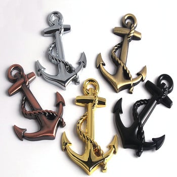 1PC Μεταλλικά Αυτοκόλλητα Αυτοκινήτου Personality Boat Anchor Hooks Έμβλημα Navy Grill Cross Badge Αυτοκόλλητο αμαξώματος αυτοκινήτου πλοίου πειρατών