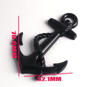 1PC Μεταλλικά Αυτοκόλλητα Αυτοκινήτου Personality Boat Anchor Hooks Έμβλημα Navy Grill Cross Badge Αυτοκόλλητο αμαξώματος αυτοκινήτου πλοίου πειρατών