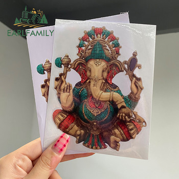 EARLFAMILY 13cm για Αυτοκόλλητα αυτοκινήτου Ganesha Αδιάβροχη αντηλιακή βαλίτσα Υλικό βινυλίου Κράνος μοτοσικλέτας Λεπτό αυτοκόλλητο για όχημα