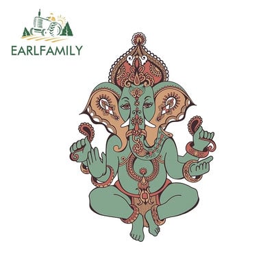 EARLFAMILY 13 cm Ganesha autómatricák vízálló fényvédő bőröndhöz vinil anyag motoros sisak finom matrica járműhöz