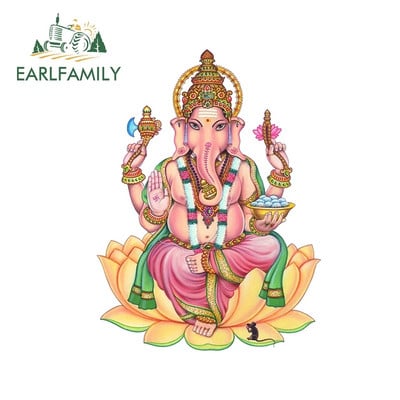 EARLFAMILY 13 cm Ganesha autómatricák vízálló fényvédő bőröndhöz vinil anyag motoros sisak finom matrica járműhöz