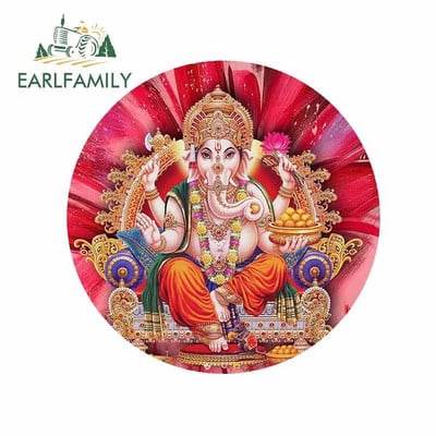 EARLFAMILY 13 cm Ganesha autómatricák vízálló fényvédő bőröndhöz vinil anyag motoros sisak finom matrica járműhöz