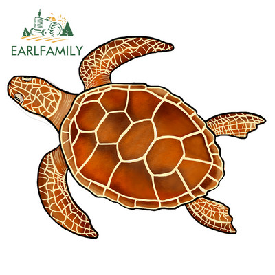EARLFAMILY 13 cm x 12,8 cm Tengeri teknős Anime autómatricákhoz Karcálló matrica vinil anyag, alkalmas kisteherautó-dekorációra