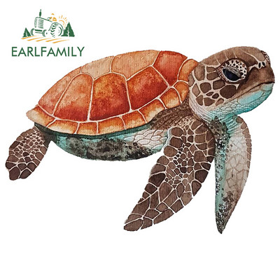 EARLFAMILY 13 cm x 12,8 cm Tengeri teknős Anime autómatricákhoz Karcálló matrica vinil anyag, alkalmas kisteherautó-dekorációra