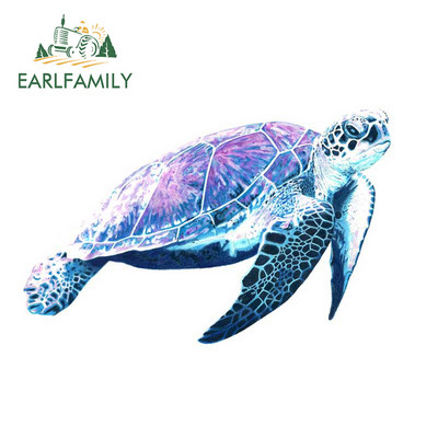 EARLFAMILY 13 cm x 12,8 cm Tengeri teknős Anime autómatricákhoz Karcálló matrica vinil anyag, alkalmas kisteherautó-dekorációra