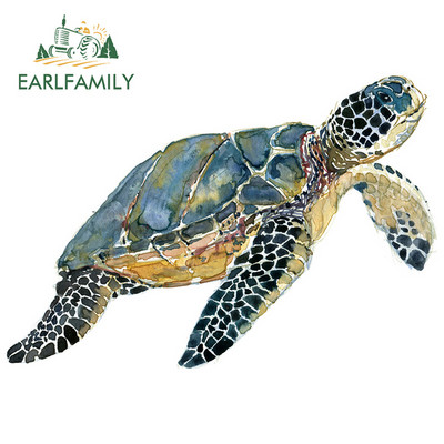 EARLFAMILY 13 cm x 12,8 cm Tengeri teknős Anime autómatricákhoz Karcálló matrica vinil anyag, alkalmas kisteherautó-dekorációra