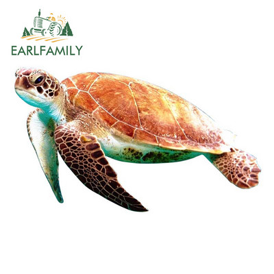 EARLFAMILY 13 cm x 12,8 cm Tengeri teknős Anime autómatricákhoz Karcálló matrica vinil anyag, alkalmas kisteherautó-dekorációra