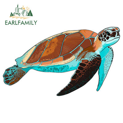 EARLFAMILY 13 cm x 12,8 cm Tengeri teknős Anime autómatricákhoz Karcálló matrica vinil anyag, alkalmas kisteherautó-dekorációra