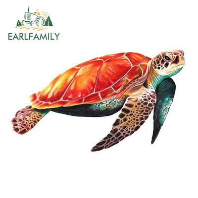 EARLFAMILY 13 cm x 12,8 cm Tengeri teknős Anime autómatricákhoz Karcálló matrica vinil anyag, alkalmas kisteherautó-dekorációra