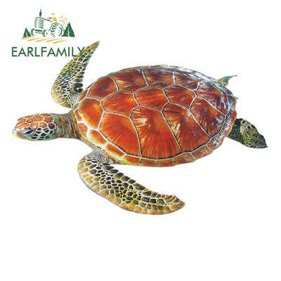 EARLFAMILY 13 cm x 12,8 cm Tengeri teknős Anime autómatricákhoz Karcálló matrica vinil anyag, alkalmas kisteherautó-dekorációra