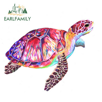 EARLFAMILY 13 cm x 12,8 cm Tengeri teknős Anime autómatricákhoz Karcálló matrica vinil anyag, alkalmas kisteherautó-dekorációra
