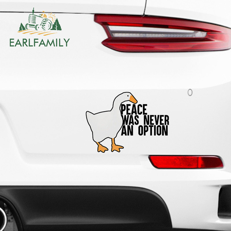 EARLFAMILY 13 cm za Goose Meme Peace Was Never An Option Naljepnice za automobile otporne na ogrebotine Kreativne naljepnice za karavan Vinilna folija za automobil