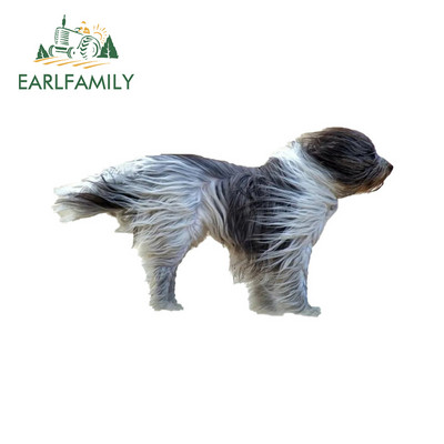 EARLFAMILY 13 cm x 12 cm-es autós autómatricák Yorkshire terrier kutyához, szélben fúj Vicces matrica RV VAN JDM dekormatricák