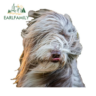 EARLFAMILY 13 cm x 12 cm-es autós autómatricák Yorkshire terrier kutyához, szélben fúj Vicces matrica RV VAN JDM dekormatricák