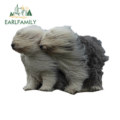 EARLFAMILY 13 cm x 12 cm-es autós autómatricák Yorkshire terrier kutyához, szélben fúj Vicces matrica RV VAN JDM dekormatricák