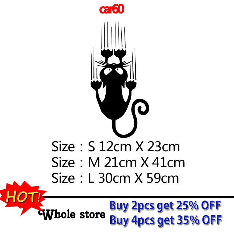 Új design Cat autómatrica Vinyl autómatricák Cool autóablak dekoráció